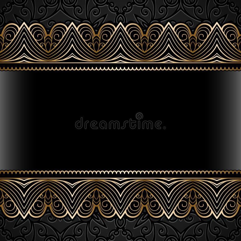 Vintage Gold Frame With Lace Borders Stock Vector Image 60024368