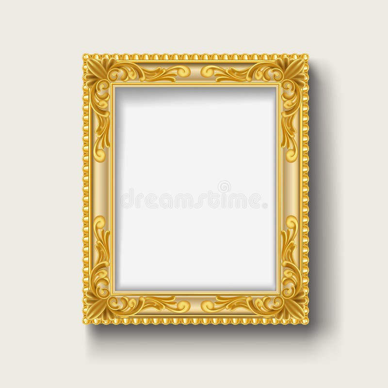 Large Old Gold Frame 001 stock illustration. Illustration of golden