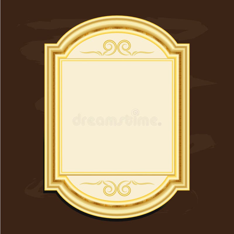 Set Vintage Gold Picture Frames Design Vector Illustration Stock Vector