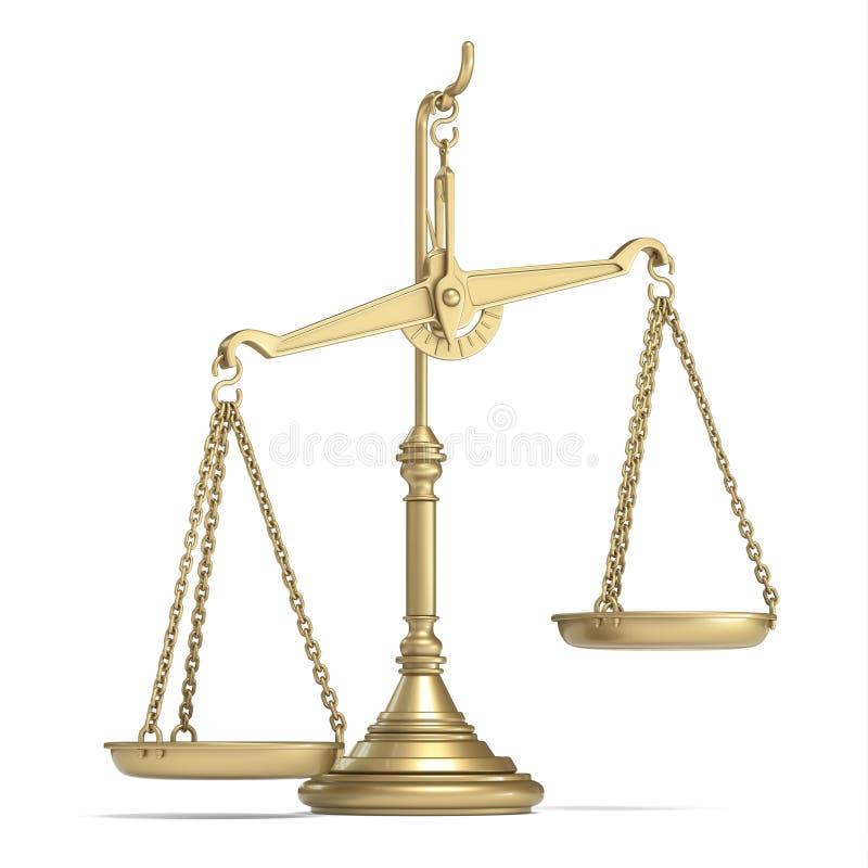 Vintage golden scale Side view 3D stock illustration