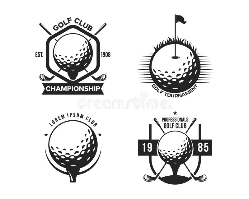 Vintage Golf Logo Template Collection Stock Vector Illustration of