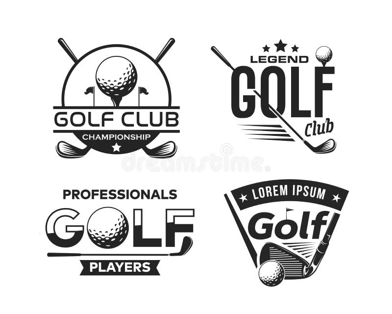 Vintage Golf Logo Template Collection Stock Vector Illustration of