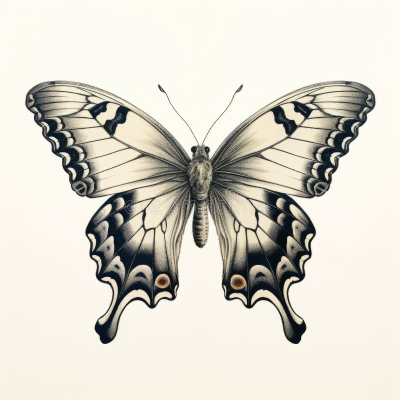 Vintage Gothic Butterfly Tattoo Design by Nick Dunn Stock Illustration ...
