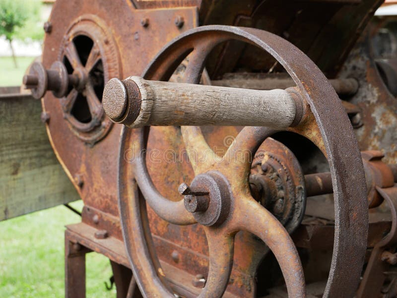 Vintage grain grinder machine.