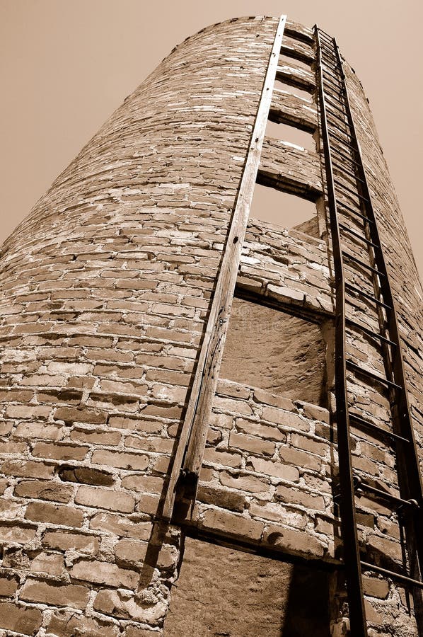 Vintage Grain Silo From Below