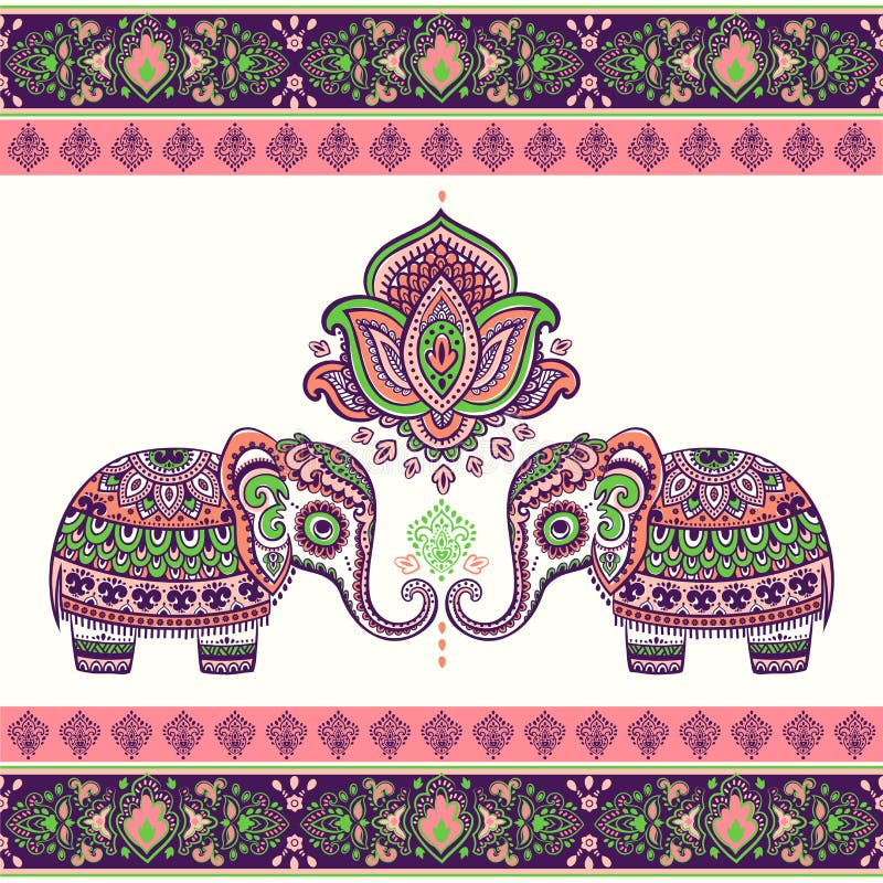 Ethnic Elephant Illustration Stock Vector - Illustration of