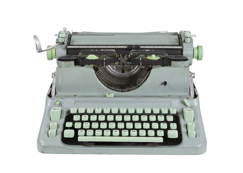 Vintage Green 1960's Typewriter Isolated stock photo