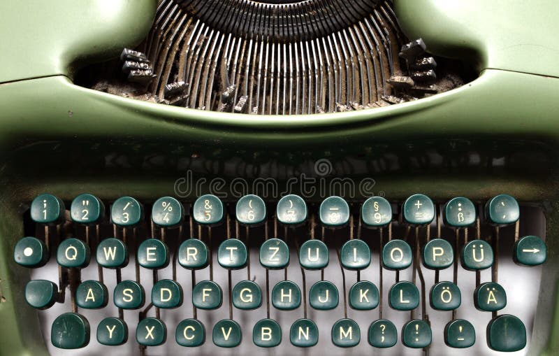 Vintage green typewriter stock image. Image of retro 65536437