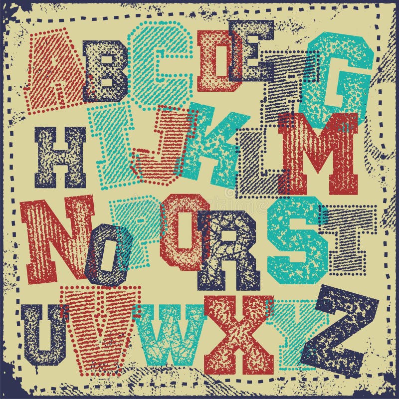 Linocut Letters Numbers Alphabet Stock Illustrations – 27 Linocut ...