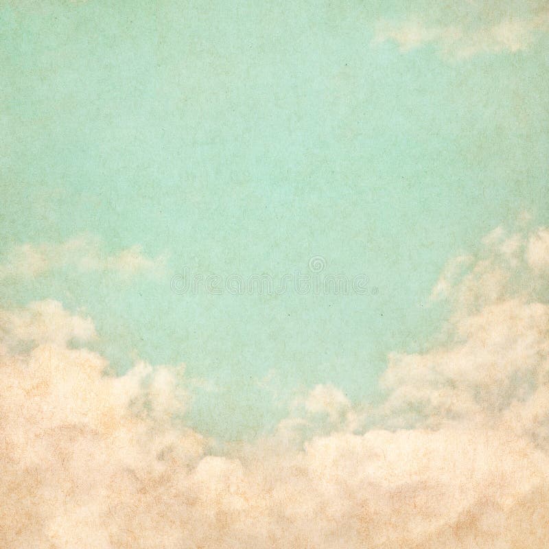 Cielo, la nebbia e le nuvole in una texture vintage sfondo di carta con il grunge macchie.