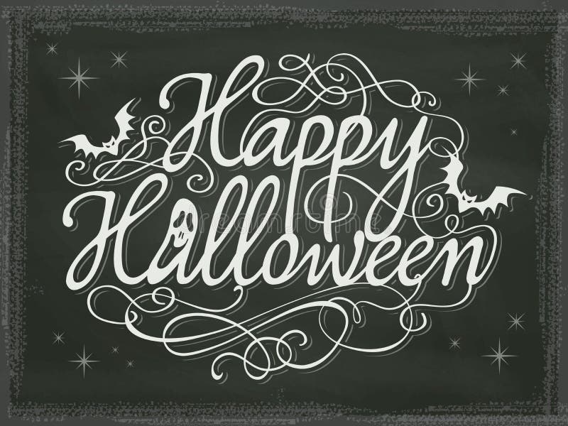 Download Vintage Halloween Sign Background Chalkboard Stock Vector ...