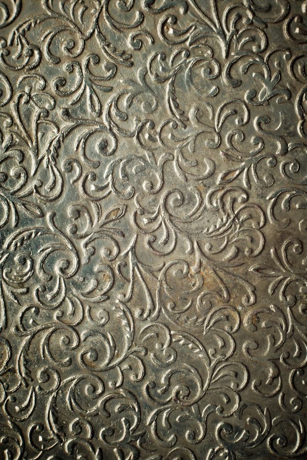 Vintage Hammered Metal Ornament. Stock Photo Image of natural, carved