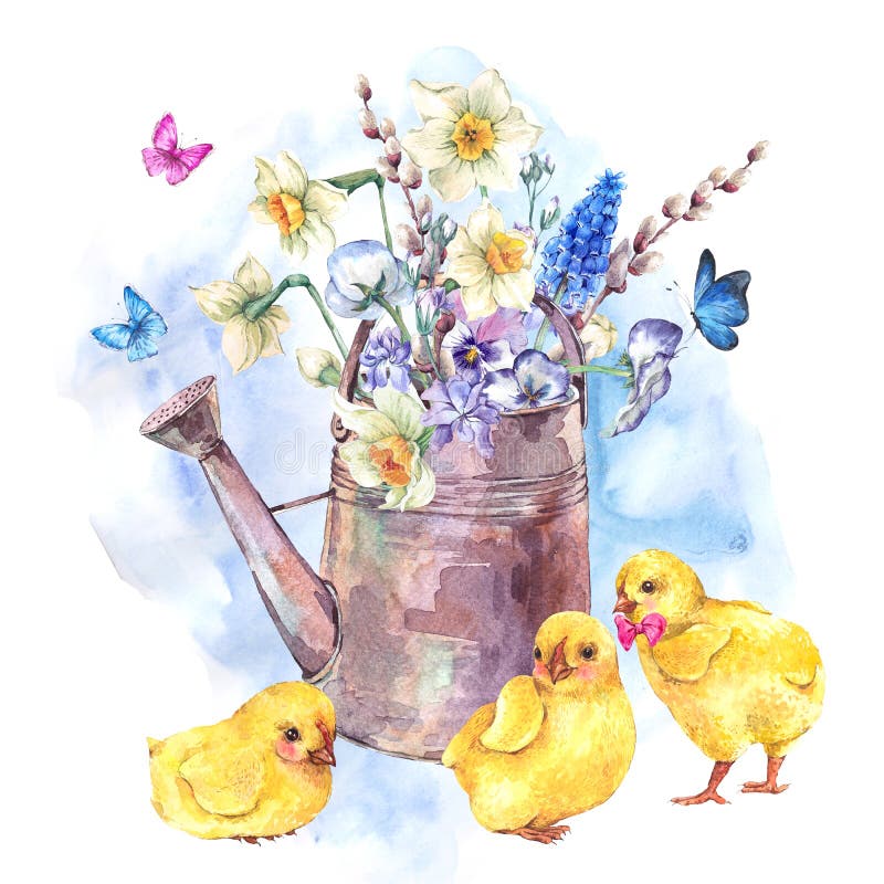 Carte de întâmpinare Paștele fericit cu aromă de primăvară vector illustration