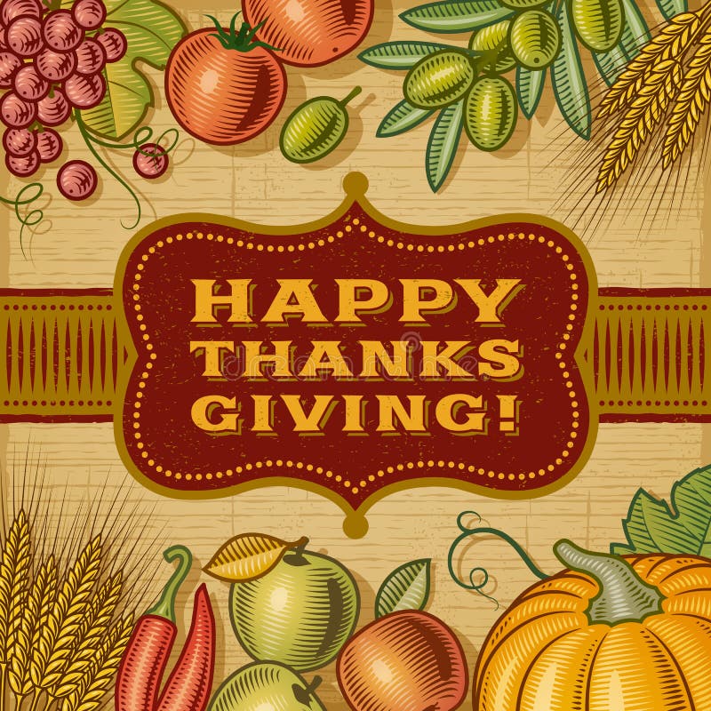 Vintage Happy Thanksgiving Card.