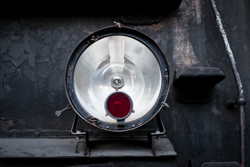Closeup of train headlight stock photo. Image of transportation 92275694