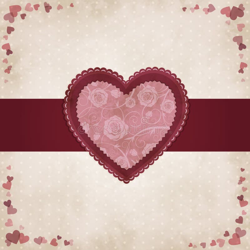 Vintage heart by Valentines Day