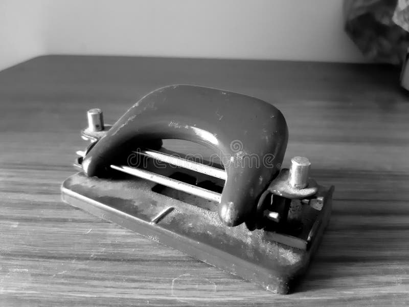 Old Vintage Hole Punch on White Isolated Background Stock Photo Image