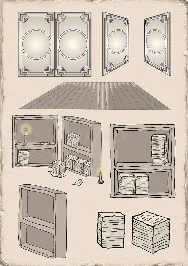 Vintage home elements stock illustration