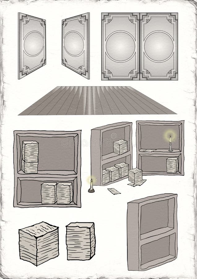 Vintage home elements stock illustration