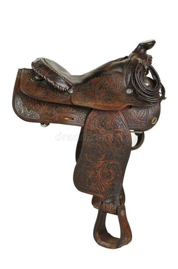 Vintage Horse Saddle - Isolated royalty free stock photos