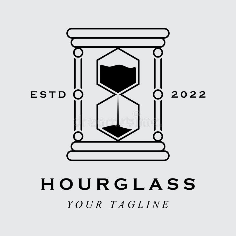 Vintage Hourglass Logo Vector Stock Vector - Illustration of alarm ...