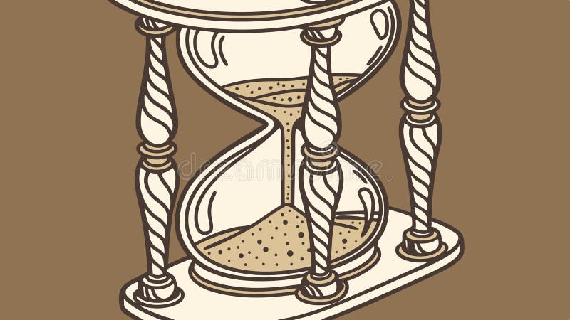 Vintage Hourglass with Swirctor Vector Ilustracja wektor Generation AI ilustracji