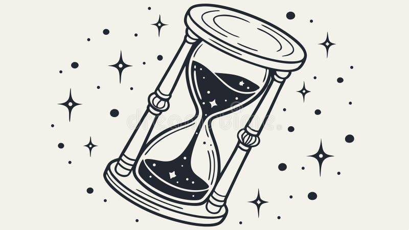 Vintage Hourglass Timer Time Measurement and Reflector Wector design Generative AI ilustracja wektor