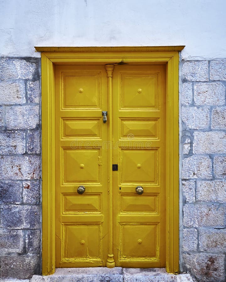 Vintage house yellow door