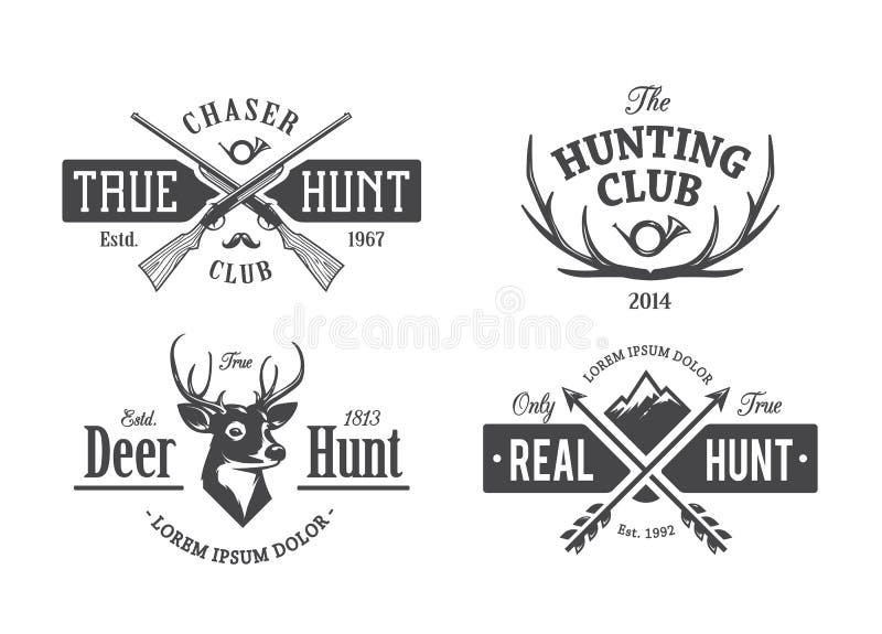 Un conjunto compuesto por antiguo caza emblemas.