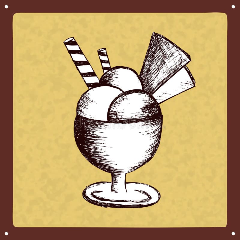 Vintage ice cream sign logo royalty free illustration