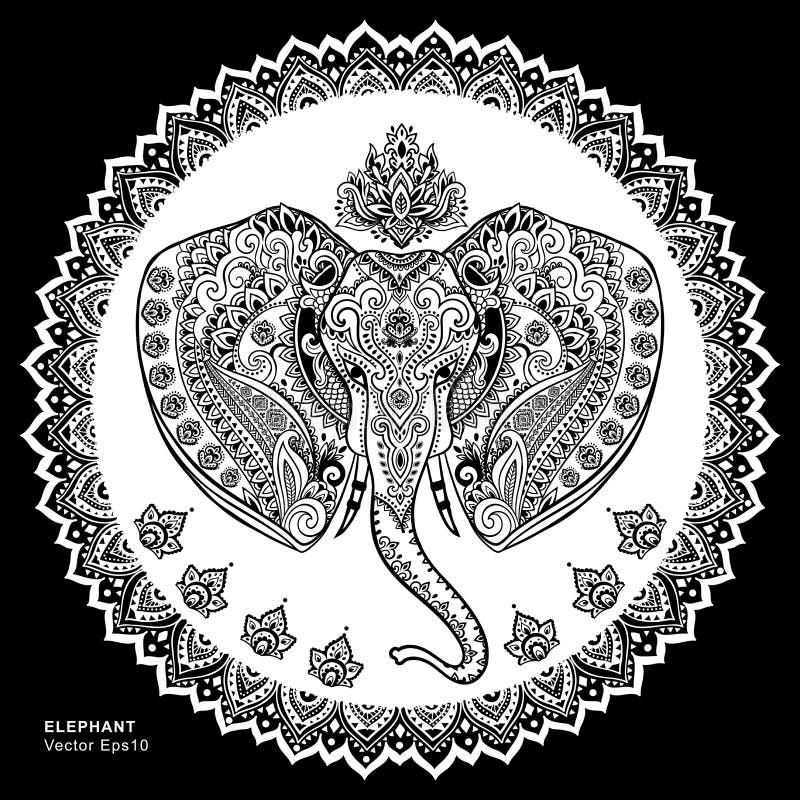 Elephant Mandala Stock Illustrations – 3,375 Elephant Mandala Stock ...