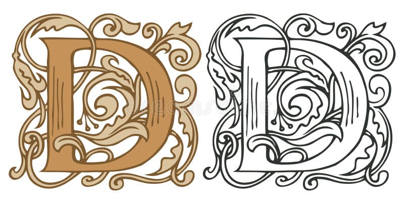 Set of decorative hand drawn initial letters Vector Image