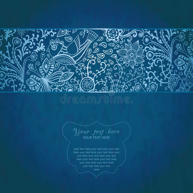 Vintage invitation card on grunge background with lace ornament. royalty free illustration Vintage invitation card on grunge background with lace ornament. royalty free illustration