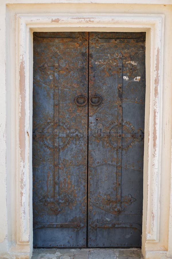 Vintage iron doors stock photo. Image of metal, aged - 197486234