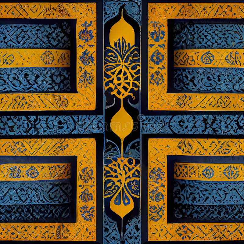 Vintage Islamic Tile Pattern Background Stock Illustration