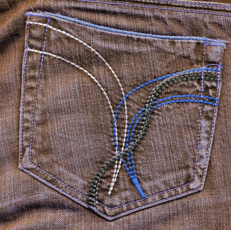 Vintage Jean Pocket With Pattern Stock Photo Image of canvas, fashion