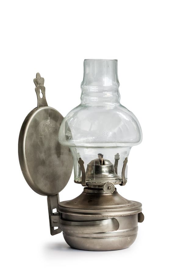 Vintage Kerosene Oil Lantern Lamp on Isolate Background Stock Image