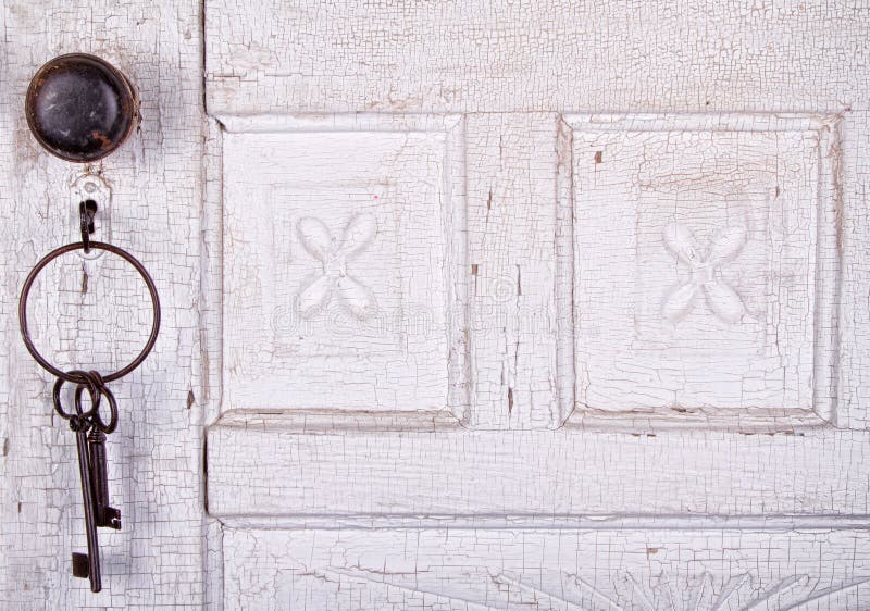 Vintage Keys Hanging on a Vintage Door Stock Photo Image of idea