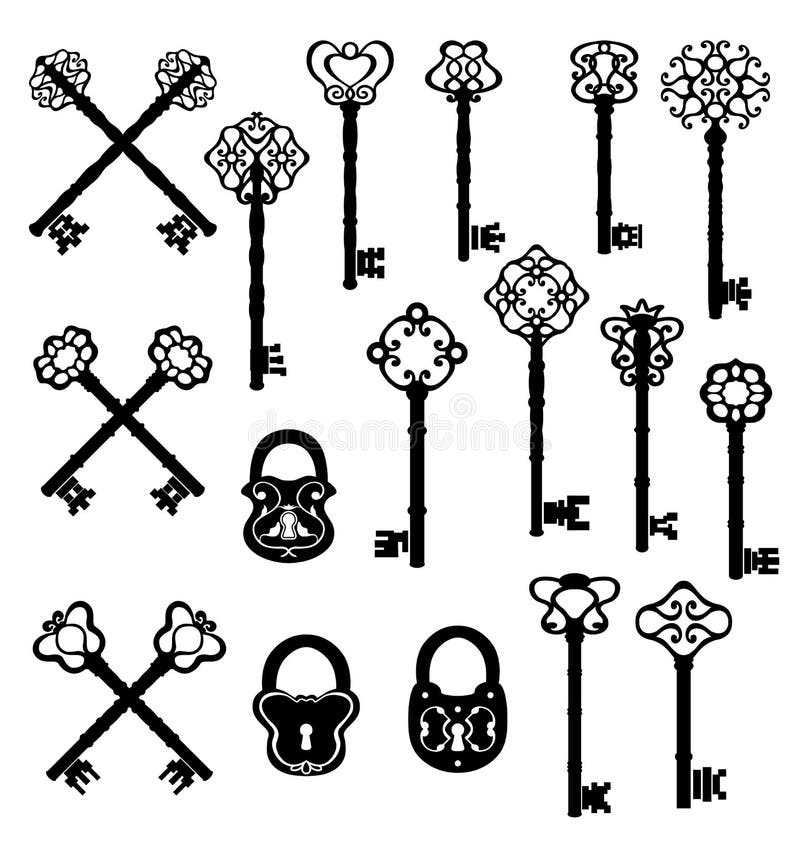 Vintage Keys and Lock Set. Vector Design Stock Vector Illustration of decor, collection 67002310