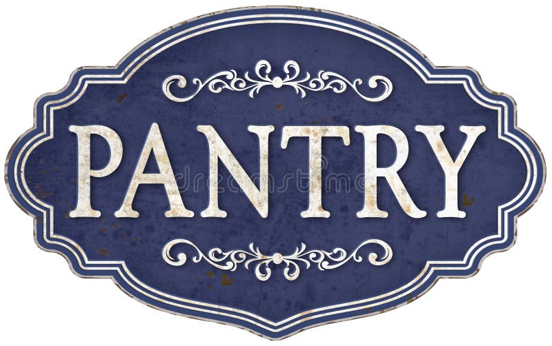 Vintage Kitchen Pantry Sign Enamel Retro Old Fashioned