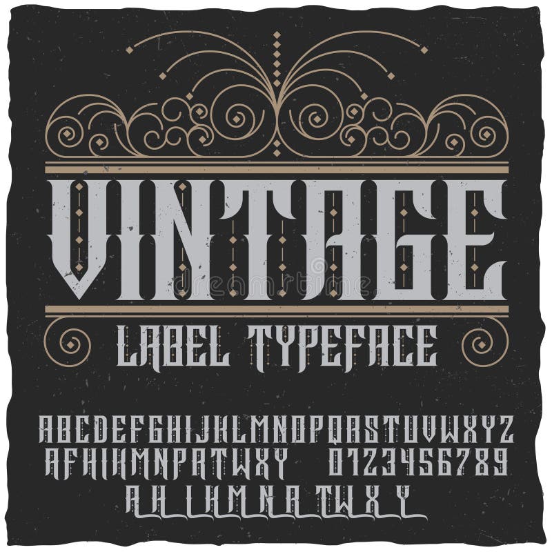 Vintage Label Typeface Poster Stock Vector - Illustration of alphabet ...