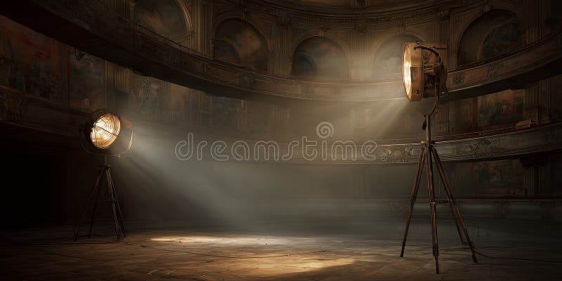 Vintage lamps lighting retro scene vector illustration