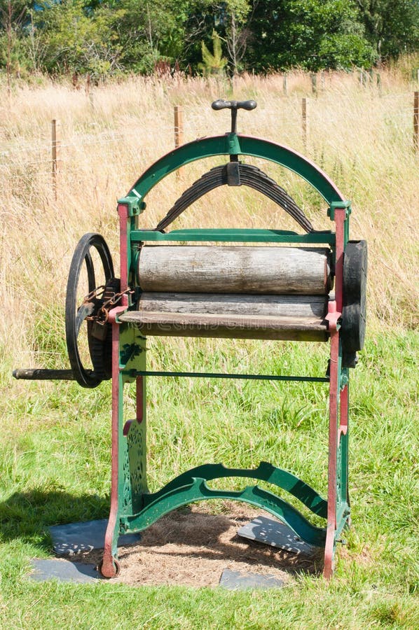 Vintage laundry mangle stock image. Image of crank, household 63123459