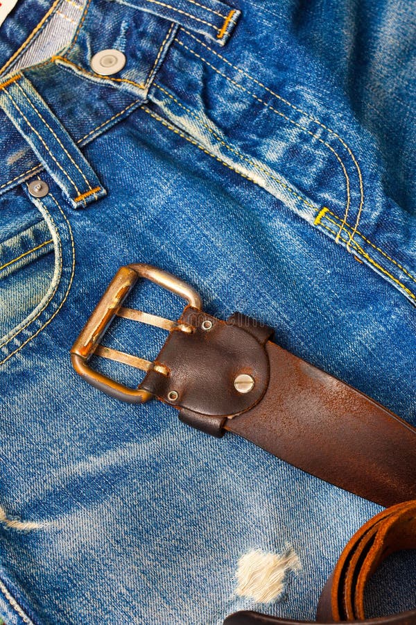 Vintage Leather Belt with a Buckle Stock Image Image of material