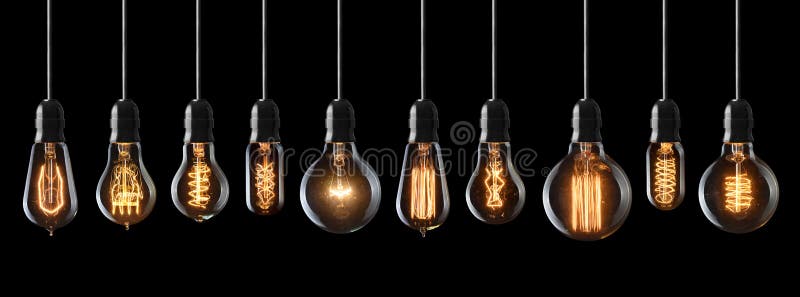 Vintage light bulbs royalty free stock photos