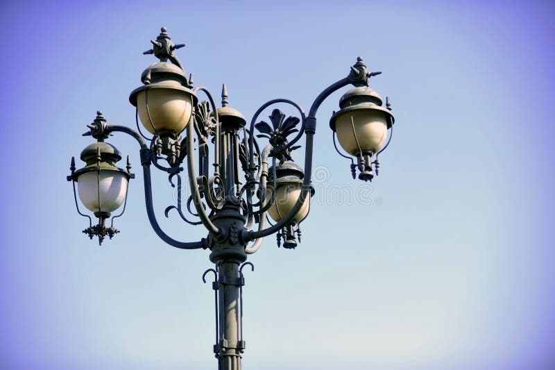 Vintage lighting pole stock photo. Image of background 39638196