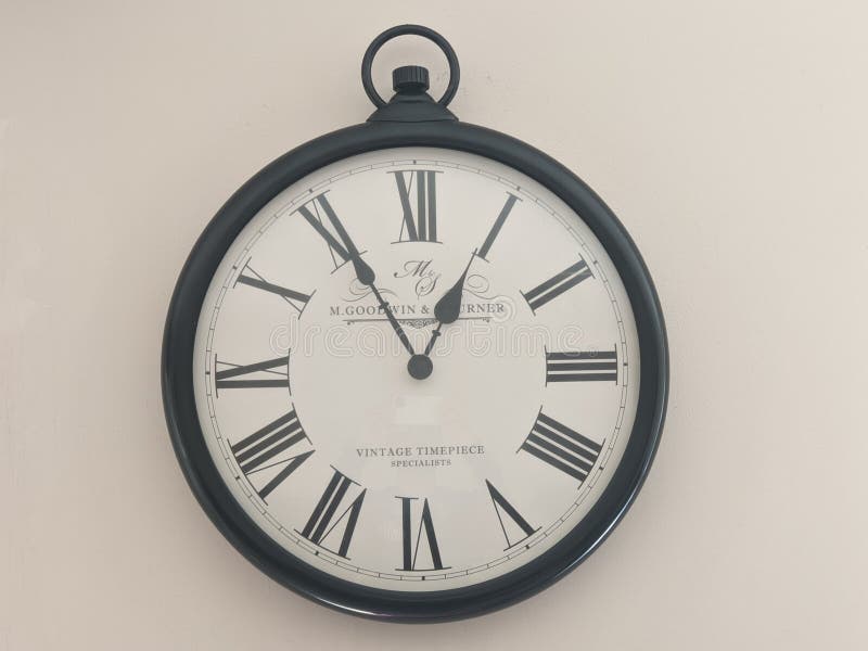 Vintage Looking Wall Clock Black and White Editorial Image Image of