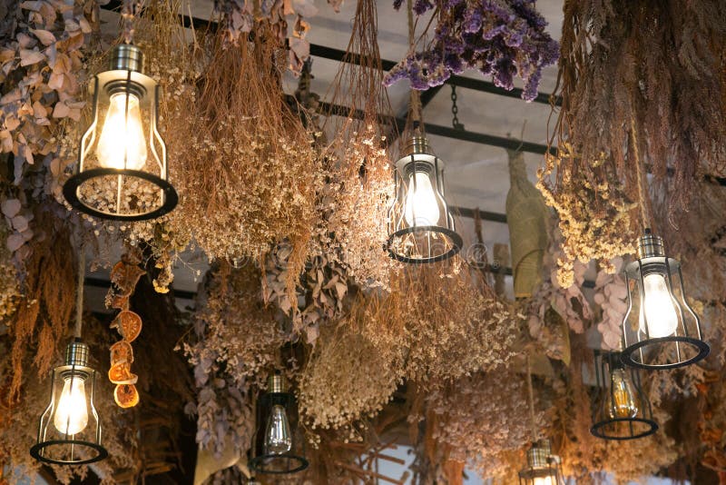 Vintage Luxury Interior Lighting Lamp Decor Hang on Ceiling Stock Image