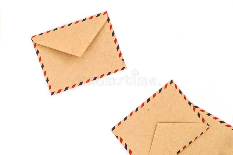 Manila Envelopes Over White Stock Image Image of postage, write 652523