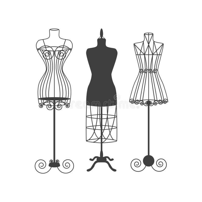 Drawing mannequin flat Royalty Free Vector Image